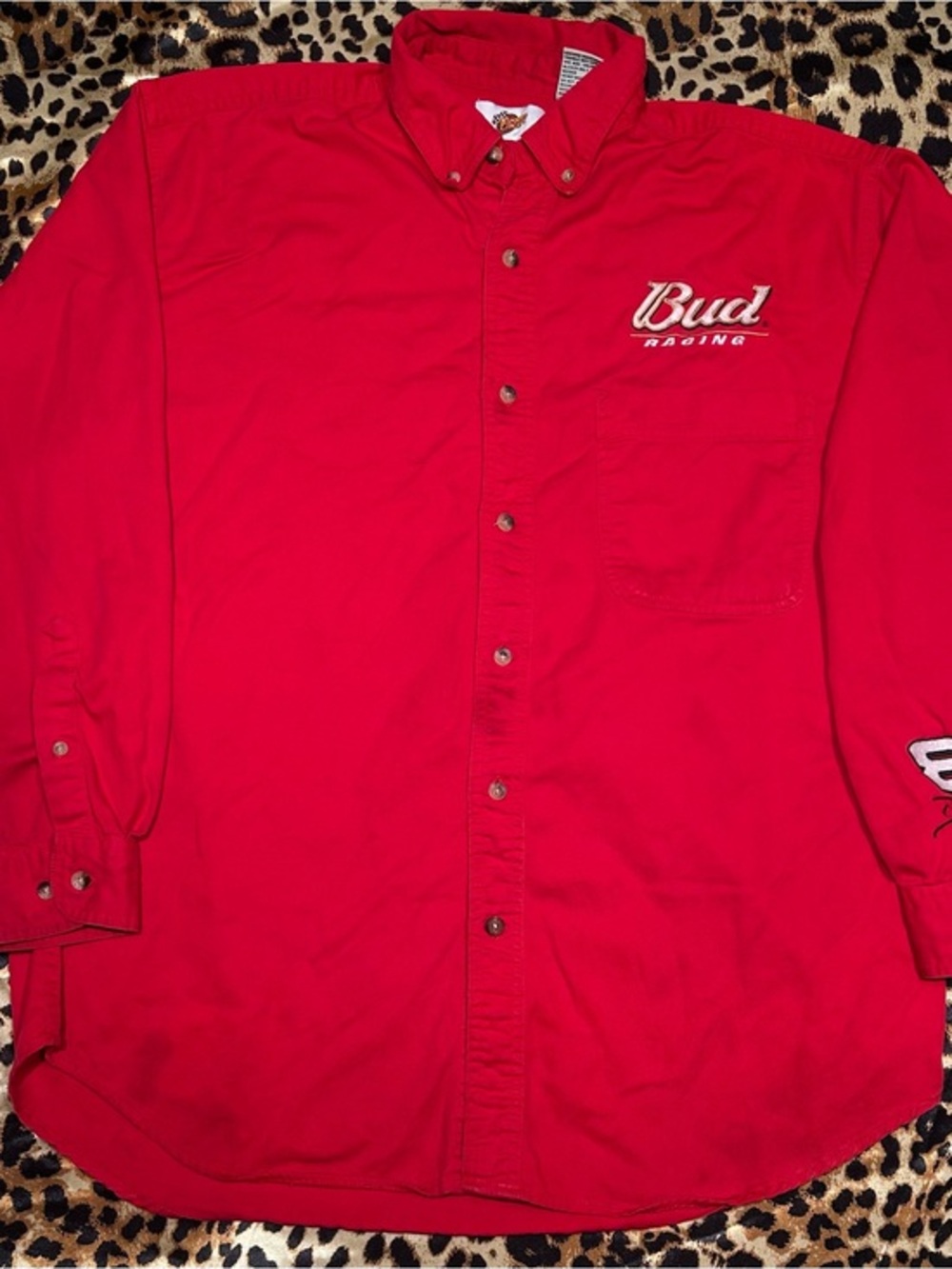 Preloved Y2K Winner’s Circle Dale Earnhardt Jr. Red Button Down Shirt